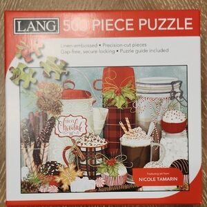 LANG 500 Piece Puzzle - Festive Hot Chocolate Design